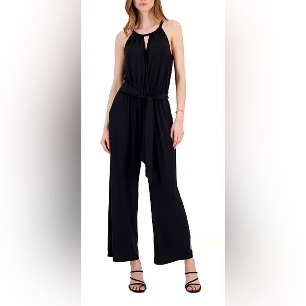 NWT- Women's Tie-Waist Halter Jumpsuit -Large